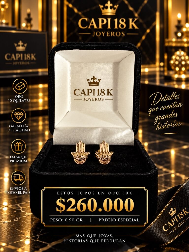 Topos Mano de Fátima en Oro 10K